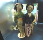 2 ethnic silk cloth dolls